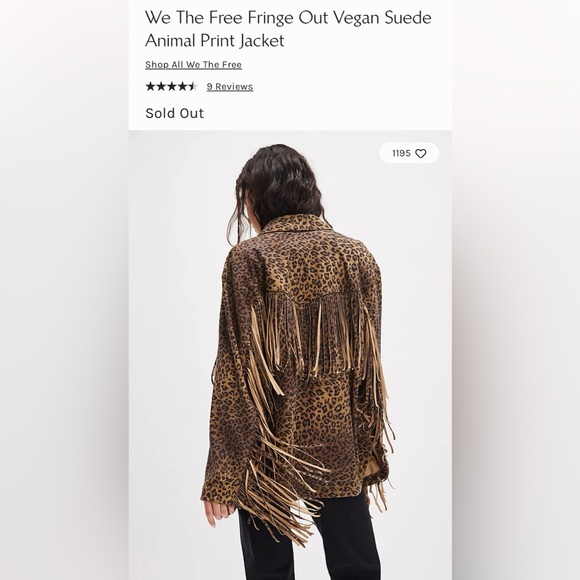 Free People Fringe Out Animal Print Jacket Size Small We The Free - Picture 13 of 14